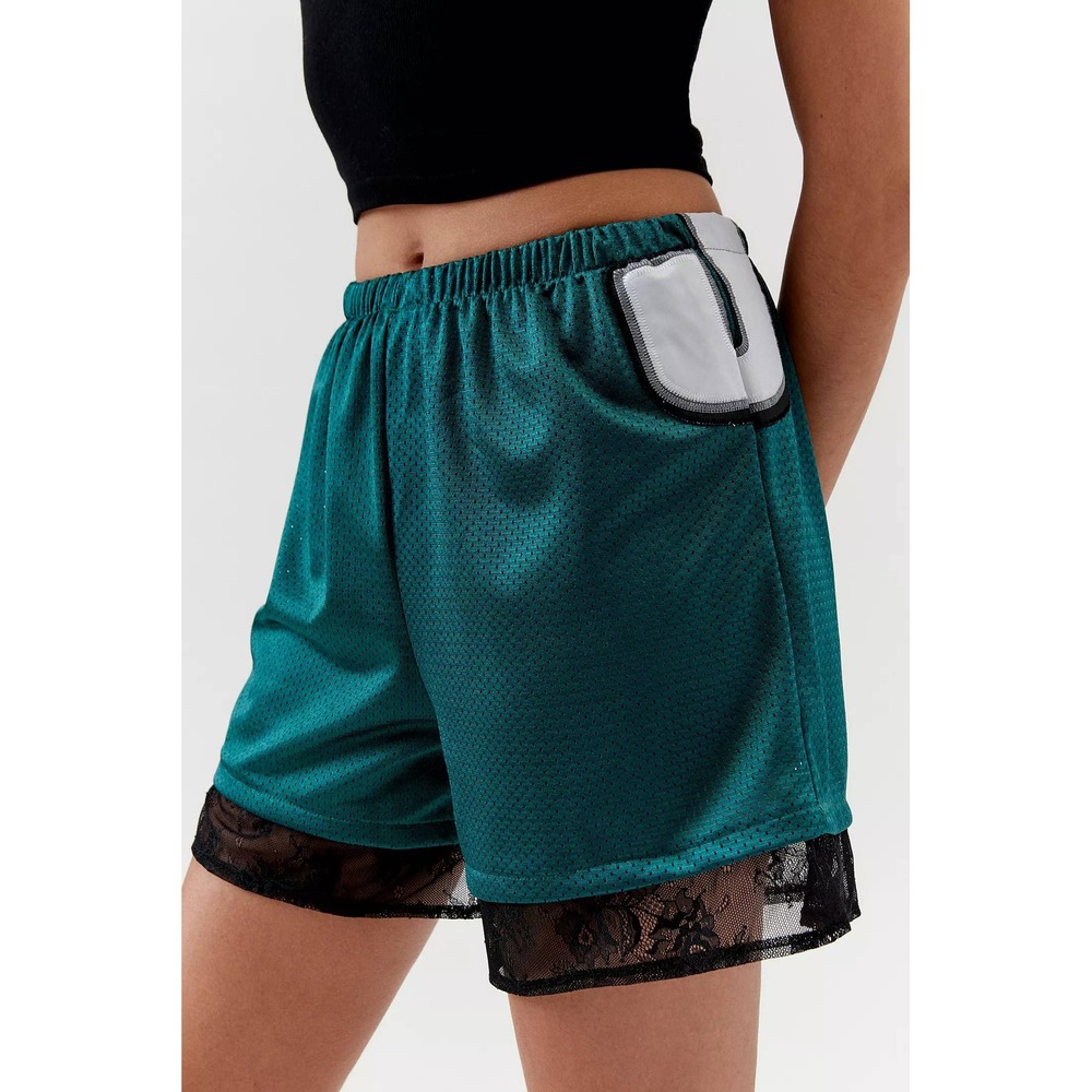 Urban Renewal‎ Remade Lace Trim Mesh Active Short Navy M/L New With Tags